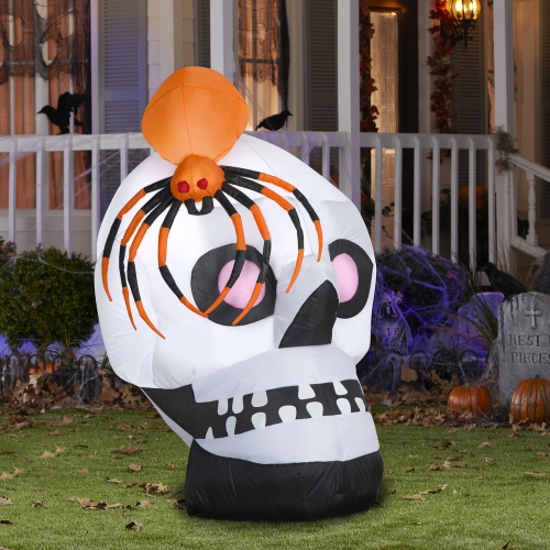 GEMMY INDUSTRIES Airblown® Inflatable Halloween-Skull w/Spider-SM Scene 54"