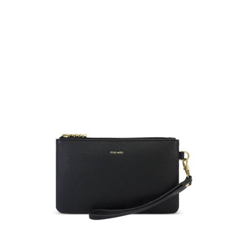 PIXIE MOOD  Paris Double Zip Pouch - Pebbled In Black