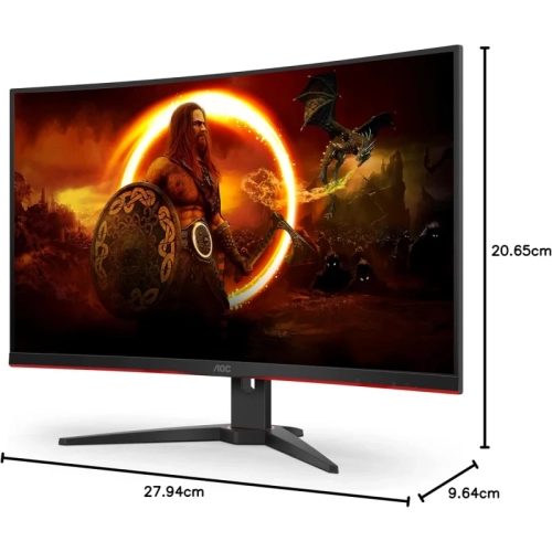 AOC C32G2ZE 32" Curved Frameless Gaming Monitor: 0.5ms 240Hz, FHD 1080p, AMD FreeSync Premium, VESA Mount