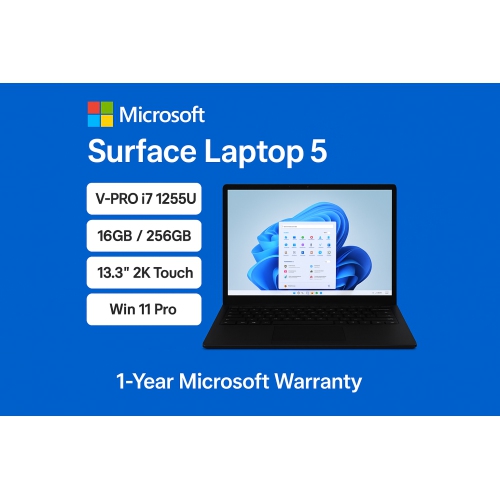 MICROSOFT  Refurbished (Good) Surface Laptop 5 V-Pro I7 1255U 16GB 256GB 13.3" 2K Touch Win 11 Pro (1-Year Warranty)