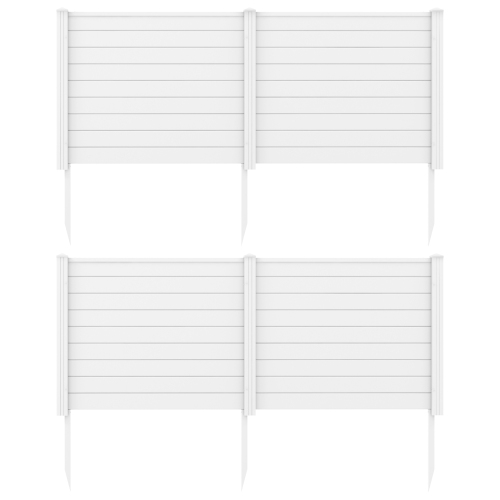 COSTWAY  2 PCs 48"l X 37.5"h Air Conditioner Fence Screen Panel Kit With 3 Ground Stakes