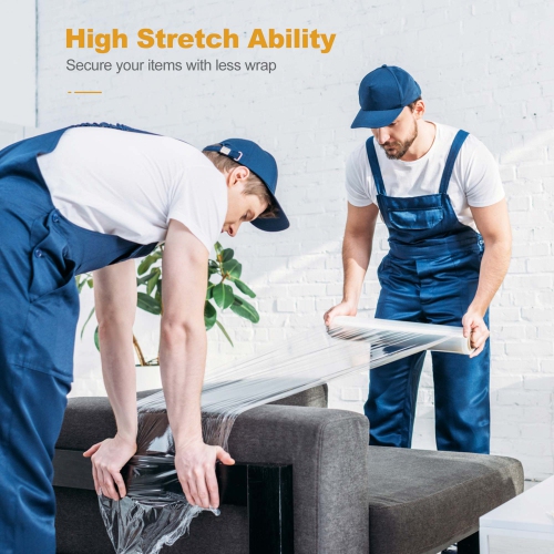 Costway 12 Rolls Stretch Film Heavy Duty Shrink Wrap 60 Gauge Clear Plastic Wrap Film