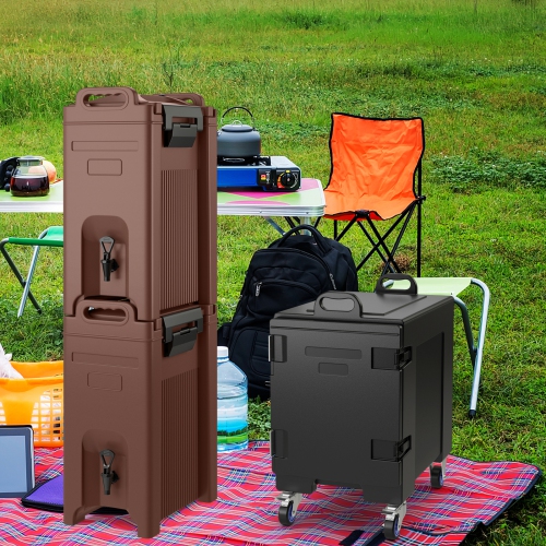 CoCostway – distributeur/serveur à boissons isolées 2 PCS, 5 gallons, boissons chaudes et froides avec poignées, café