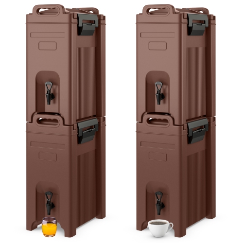 CoCostway – distributeur/serveur à boissons isolées 4 PCS, 5 gallons, boissons chaudes et froides avec poignées, café