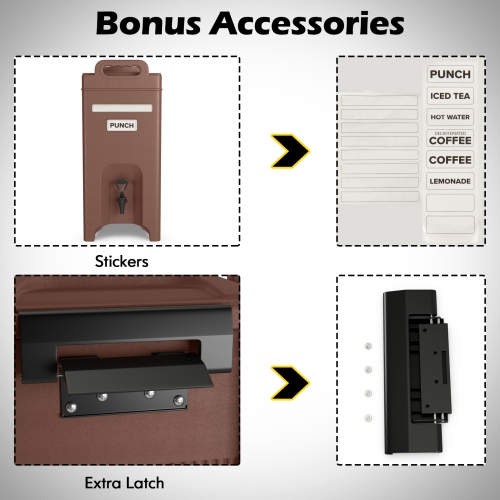 CoCostway – distributeur/serveur à boissons isolées 4 PCS, 5 gallons, boissons chaudes et froides avec poignées, café