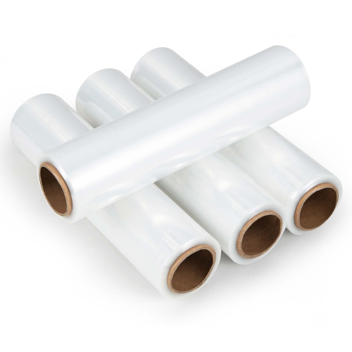 Costway 4 Rolls Stretch Film Heavy Duty Shrink Wrap 60 Gauge Clear Plastic Wrap Film