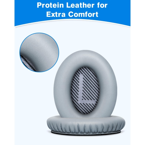 Ensemble de coussinets d'oreilles de remplacement en cuir protéiné Quiet Comfort 35 de Bose pour QC 35/25/15 QC2/AE2/AE2i/Ae2 W/Sound Link/Sound