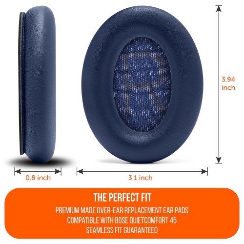 Extra Thick Replacement Ear Cushions for Bose QC45 Headphones | (Midnight Blue)