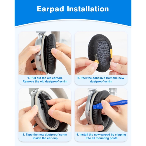 Ensemble de coussinets d'oreilles de remplacement en cuir protéiné Quiet Comfort 35 de Bose pour QC 35/25/15 QC2/AE2/AE2i/Ae2 W/Sound Link/Sound