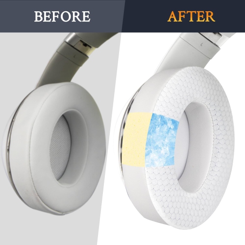 Cooling Gel Replacement Ear Pads Cushions for Beats Studio 2 & Studio 3 Wired & Wireless Headphones, Earpads with High-Density Noise Isolation Foam -