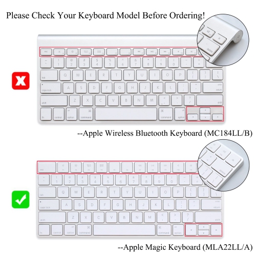 Silicone Keyboard Cover for Apple Magic Keyboard without Numeric Keypad - Ultra Thin Keyboard Skin