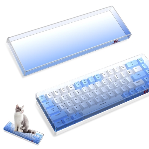 Acrylic Clear Transparent Keyboard Cover(12.28*4*0.9’’) with Dustproof Waterproof Anti-hit Anti-cat Protective Case for 65% Layout 61Key 64Key 68Key