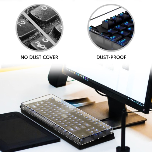 Tenkeyless TKL Keyboard Dust Cover, Clear Acrylic Keypads Cover for 80% Compact 87 Key Computer Mechanical Gaming Keyboard, Compatible with Logitech