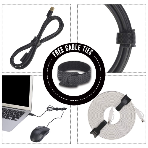 Cable Management Sleeves Neoprene Cord Organizer for TV USB PC Computer Network Wires (120 inches) DIY by Yourself, Adjustable Black Reversible Wire