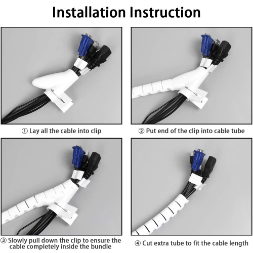 Cache-cernes organisateur de câbles pour téléviseur/ordinateur/bureau, outils 60 pouces et amélioration de la maison Couverture de gaine de câble
