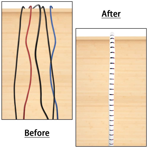 Cache-cernes organisateur de câbles pour téléviseur/ordinateur/bureau, outils 60 pouces et amélioration de la maison Couverture de gaine de câble