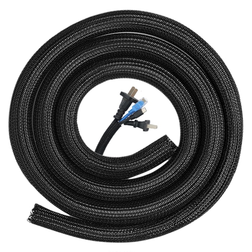 20ft - 4/5 inch Cable Management Sleeve Black, Cord Protector Split Tube Cable Wrap Cover