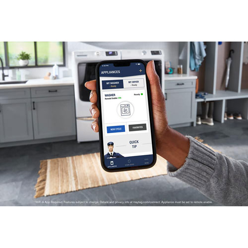 Laveuse à vapeur à chargement frontal haute efficacité 5,8 pi³ Pet Pro de Maytag - Blanc