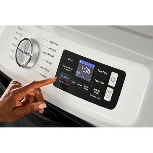 Laveuse à vapeur à chargement frontal haute efficacité 5,8 pi³ Pet Pro de Maytag - Blanc