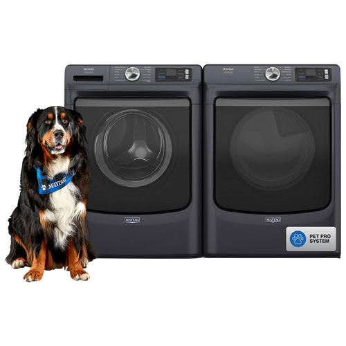 Laveuse à vapeur à chargement frontal haute efficacité 5,8 pi³ Pet Pro de Maytag - Acier minuit