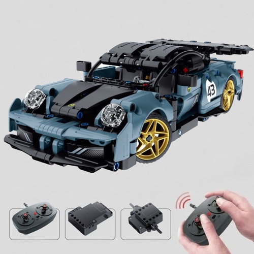 Tradeopia DIY Super Sports Car Premium Building Block Kit with Remote Control R/C 2.4GHz & App Programming - Educational STEM Toy for Ages 6+