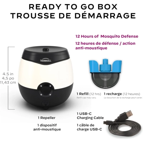 Thermacell E-Series Rechargeable Patio Shield: 20’ Mosquito Protection, 12-Hour Refill, No Spray or Scent