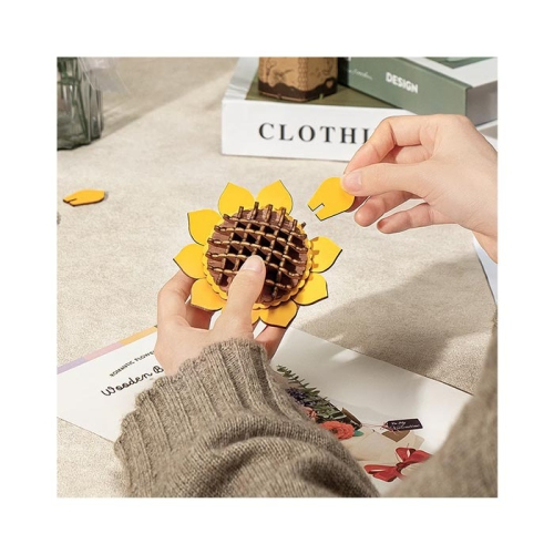 ROWOOD Wooden Flower Bouquet TW01H - 3D Puzzle Kit | Beginner to Intermediate Level | Educational Craft for Ages 8+ | Assembly Size 260x150x400mm