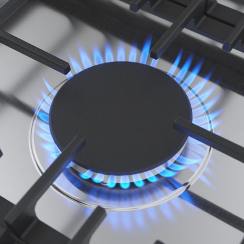 Surface de cuisson au gaz à 5 brûleurs de 30 po de Bosch - Acier inoxydable