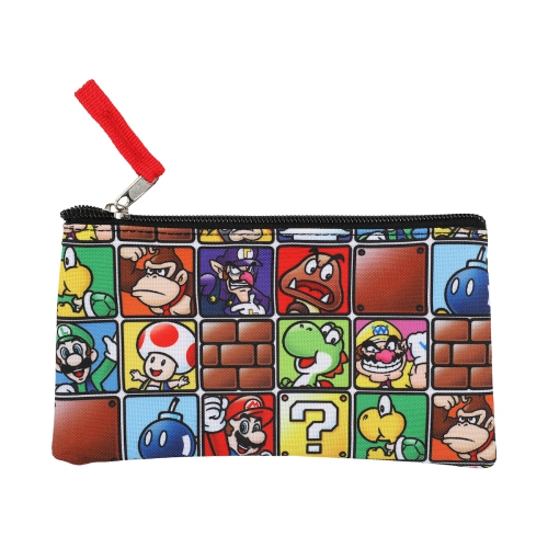 Super Mario Bros. Character Tile Kids 14" Backpack and Lunch Bag 4 Piece Set