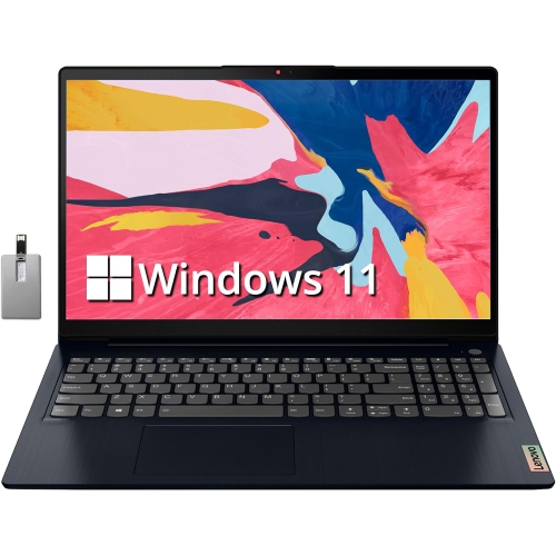 Refurbished - Lenovo IdeaPad 3 15.6" FHD Laptop, AMD Ryzen 7 5825U, 512GB NVMe SSD, 16GB RAM, AMD Radeon Vega 8, Fingerprint Reader, Win 11, Blue, 32