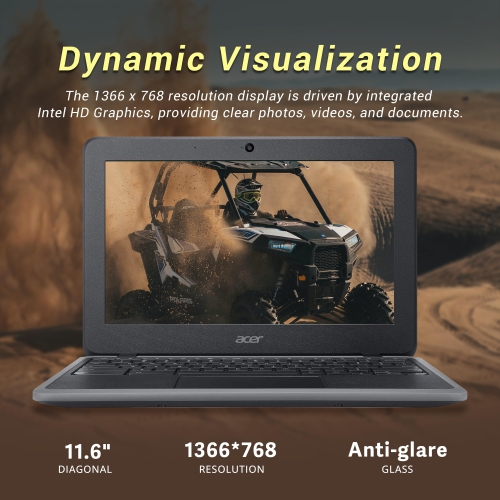 Refurbished - Acer Chromebook 11.6" HD Laptop, Intel Celeron N3350 Processor, 32GB eMMC, 4GB RAM, 32GB eMMC, Intel HD Graphics 500, HD Webcam, Chrome