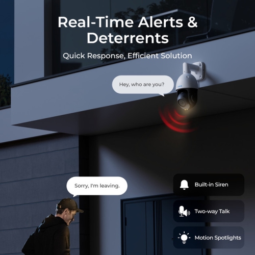 Reolink 4K PTZ 360° Auto-Tracking PoE IP Camera with 5X Optical Zoom, Color Night Vision, RLC-823S1