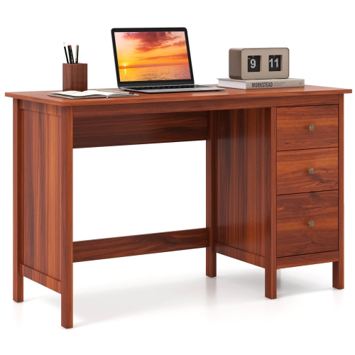 COSTWAY  Computer Desk Study Writing Desk Home Office Workstation With 3 Drawers
