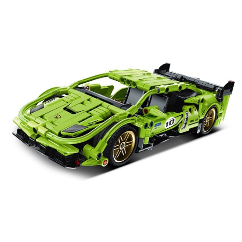 Tradeopia DIY Super Sportscar Premium Building Block Kit (457 Pieces) with Pull Back Action Feature - Educational STEM Toy for Ages 6+