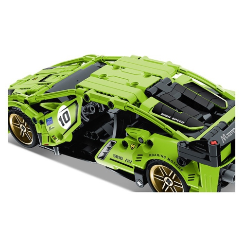 Tradeopia DIY Super Sportscar Premium Building Block Kit (457 Pieces) with Pull Back Action Feature - Educational STEM Toy for Ages 6+