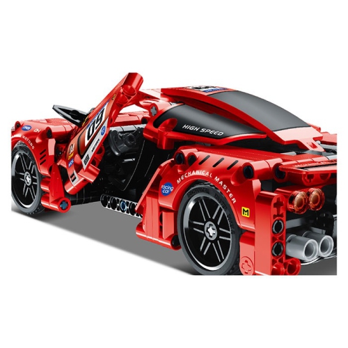 Tradeopia DIY Super Sportscar Premium Building Block Kit with Pull Back Action Feature - Educational STEM Toy for Ages 6+