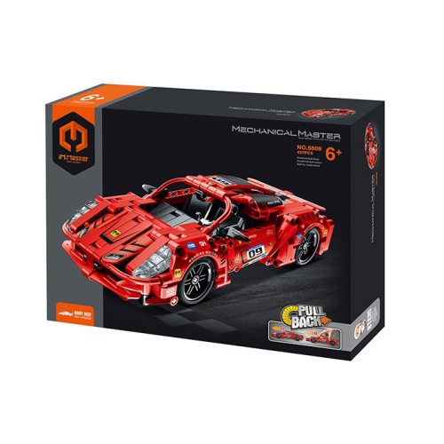 Tradeopia DIY Super Sportscar Premium Building Block Kit with Pull Back Action Feature - Educational STEM Toy for Ages 6+