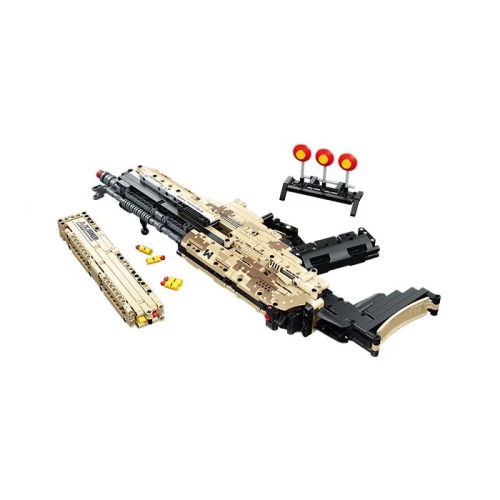 Ensemble de blocs de construction Premium avec fusil à assembler par vous-même Tradeopia et fonctionnement mécanique - STIM éducatif pour les enfants