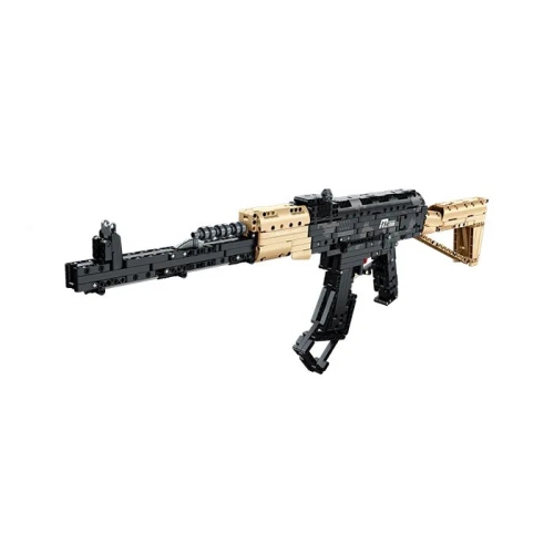 Ensemble de blocs de construction de qualité supérieure avec pistolet à machine Tradeopia et fonctionnement mécanique - jouet éducatif STIM pour les