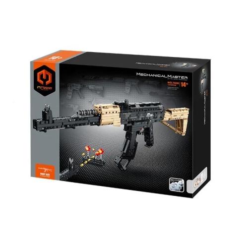 Ensemble de blocs de construction de qualité supérieure avec pistolet à machine Tradeopia et fonctionnement mécanique - jouet éducatif STIM pour les