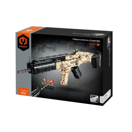 Tradeopia DIY Semi-Automatic Rifle Premium Building Block Kit with Mechanical Operation - Educational STEM Toy for Ages 14+