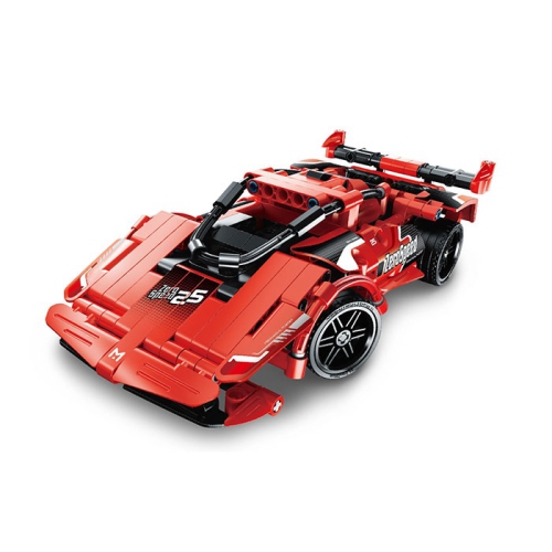 TRADEOPIA  Premium Super Sports Car (Red) 2-In-1 Diy Building Block Kit - 341 Pieces With R/c Functionality