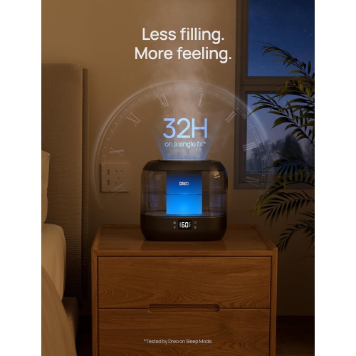 Dreo Smart Humidifiers for Bedroom, 4L Quiet Supersized Cool Mist Ultrasonic Humidifier with Diffuser and Nightlight