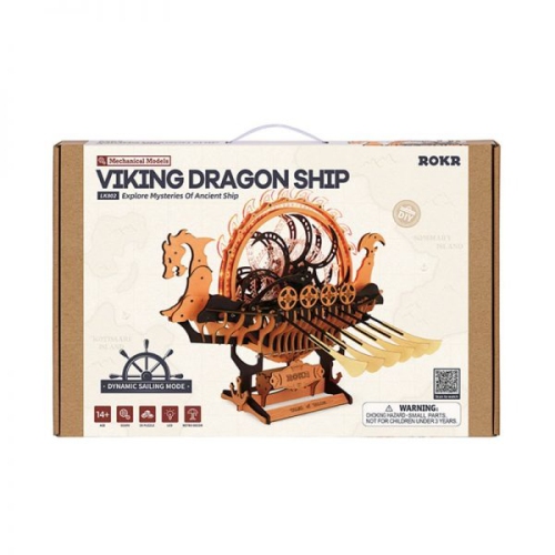 ROKR Viking Dragon Boat LK802 3D Puzzle Wood Kit | Educational STEM Toy