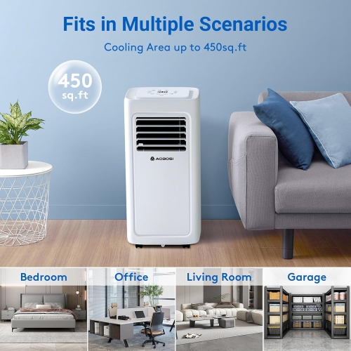 Portable Air Conditioner,10000 BTU WiFi Air Conditioner Portable for Room up to 220 Sq.ft 4-IN-1 Portable AC with Dehumidifier & Fan 2-Speed, App&24H