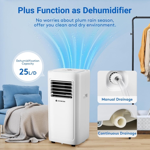 Portable Air Conditioner,10000 BTU WiFi Air Conditioner Portable for Room up to 220 Sq.ft 4-IN-1 Portable AC with Dehumidifier & Fan 2-Speed, App&24H