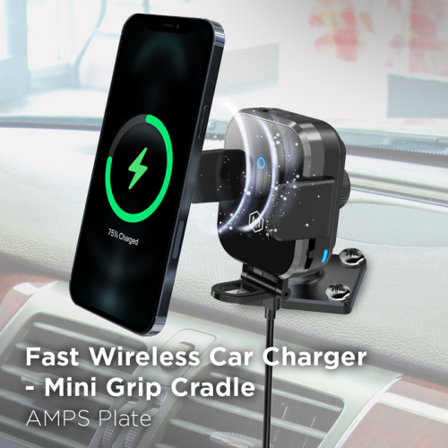 Mini Grip – Support de chargeur rapide sans fil pour l’auto avec plaque de fixation pour base de perceuse