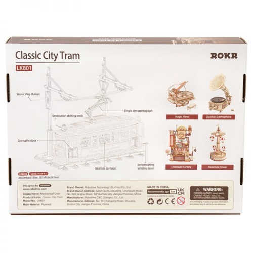 ROKR Classic City Tram LK801 - 3D Puzzle | 374 Pieces | Intermediate Advanced | Ages 14+