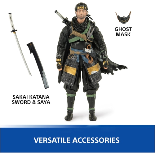 PRE ORDER NOW PlayStation, Ghost of Tsushima, 6” Jin Sakai Samurai Action Figure & 2 Accessories, The Shapes Collection, for PS5 Fans & Collectors