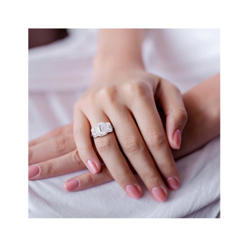 2.98 Carat Lab-Grown Diamond Engagement Ring in 14k White Gold